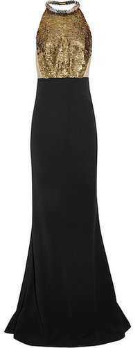 Alexander McQueen Embellished stretch-crepe gown