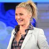 Cameron Diaz Plaid Shirt and Blazer Outfit | Video