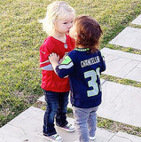 Jessica Simpson's Kids Maxwell, Ace Wear Football Jerseys, Bond With Dad Eric Johnson in Cute Pictures