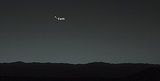 Earth looks teeny tiny in this picture taken from Mars by the Curiosity rover earlier this month. 
Source: NASA/JPL-Caltech/MSSS/TAMU 
