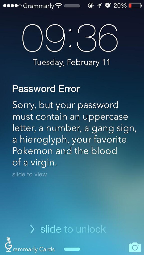 Running Out of Password Ideas