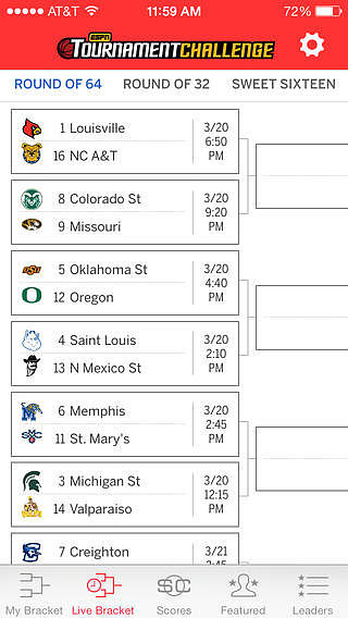 Check how your ESPN bracket is doing.