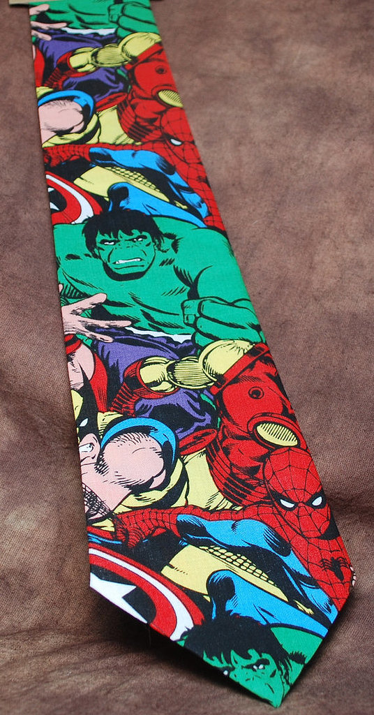 <a href="https://www.etsy.com/listing/174098911/jumbled-marvel-neck-tie">Jumbled Marvel Tie</a> ($33)