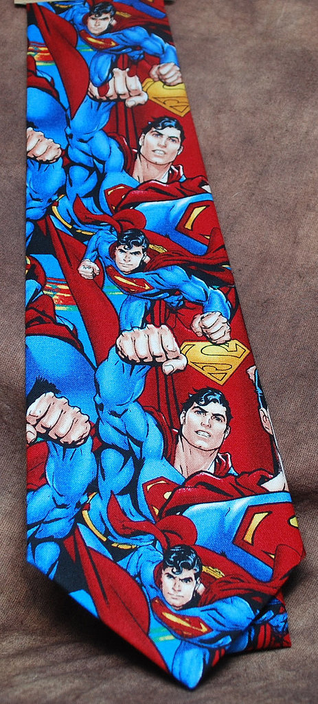 <a href="https://www.etsy.com/listing/174084824/jumbled-superman-neck-tie">Superman Tie</a> ($33)