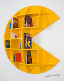 This "Puckman" bookcase (price upon request) is made to order and comes available in yellow, white, and black. So hard to choose! 
