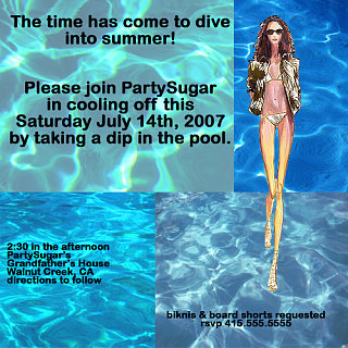 Come Party With Me: Pool Party - Invites