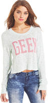 Say What? Juniors' Cropped Graphic Sweater