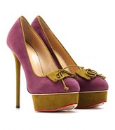 Charlotte Olympia Marcel suede platform pumps